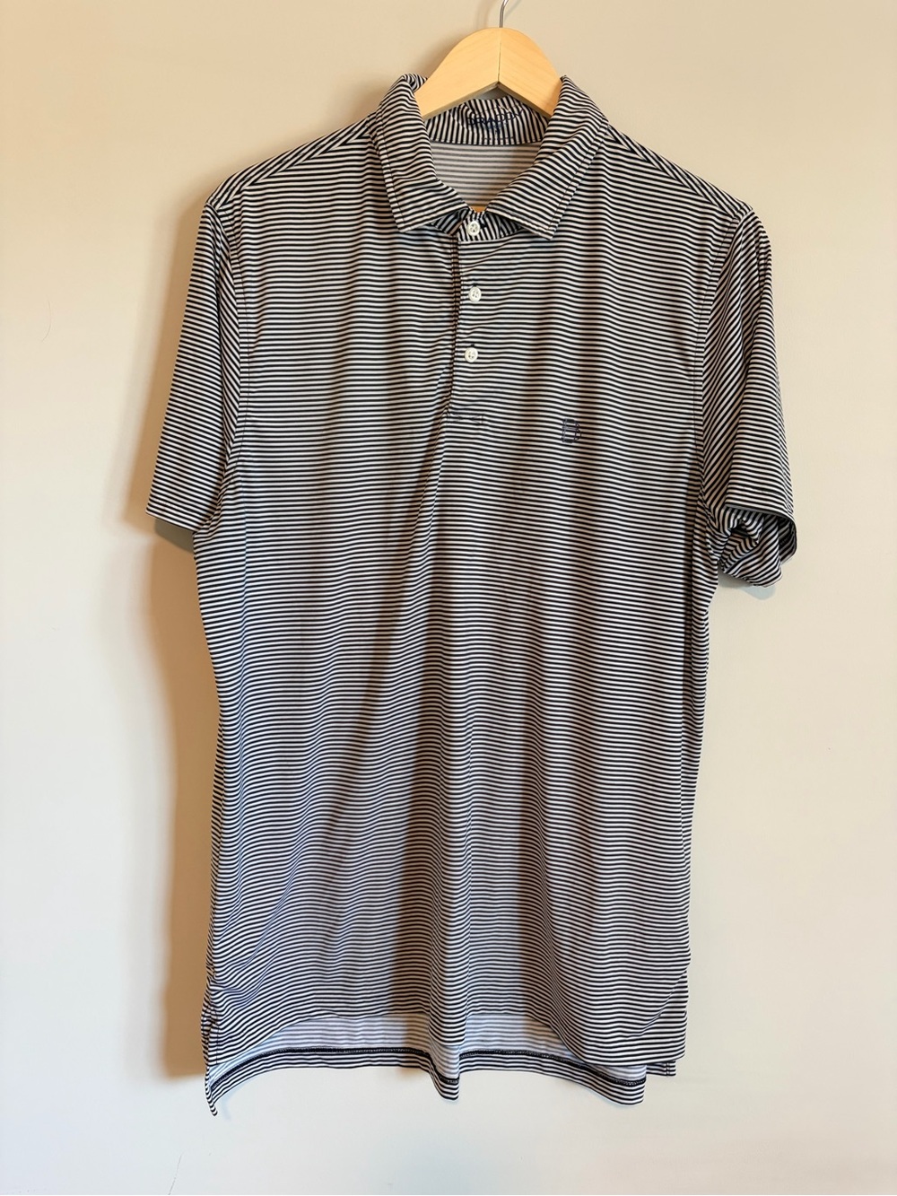 B. Draddy Men's Short Sleeve Striped Polo Shirt